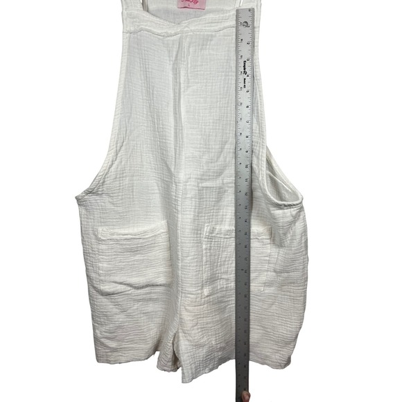 NWOT Pink Lily Retro One Piece Bathing Suit & Gauzy Overall Cover-Up, Size Large - Picture 5 of 11